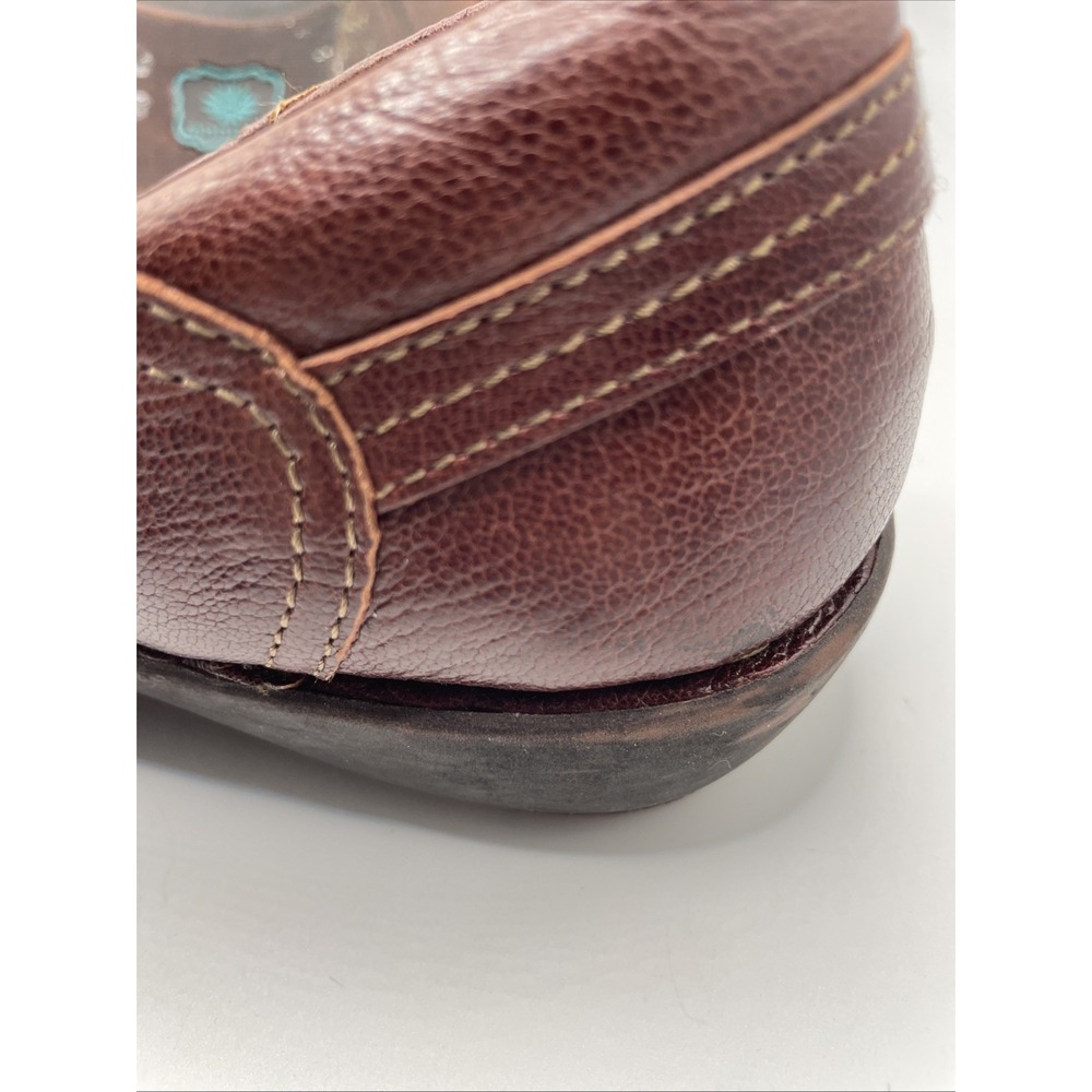 Montana Artisan Crafted Burgundy Leather Wedge Heel Flats Women's Size 9 M - Picture 12 of 12
